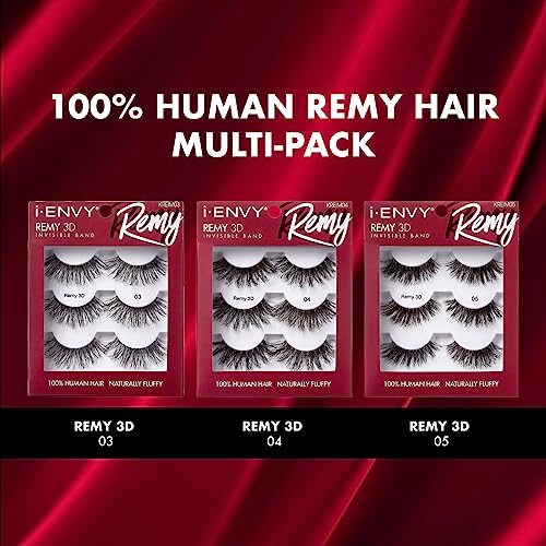 i-ENVY - Pestañas postizas, pestañas Remy 3D, paquete económ