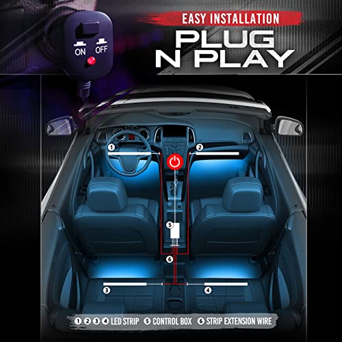 OPT7 Aura - Luces interiores de coche con control remoto, ca