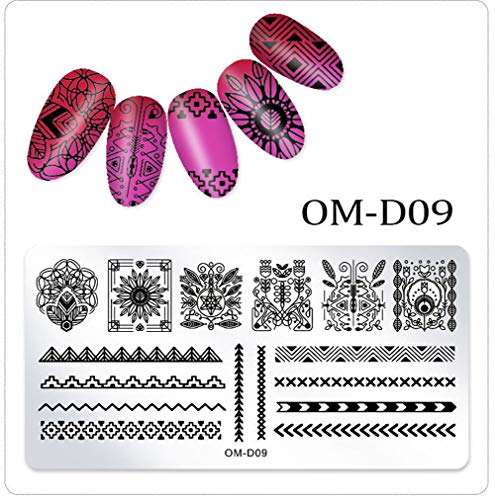 WOKOTO Juego de 5 placas de estampado de uñas para arte de u