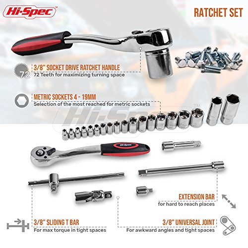Hi-Spec - Juego de herramienta mecánica para auto (67 piezas