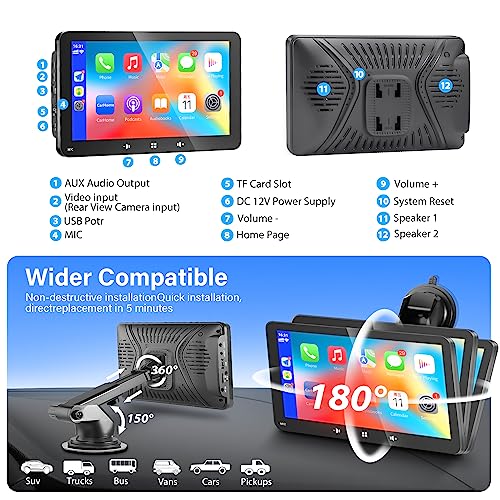 Pantalla de juego de coche portátil inalámbrica CarPlay y An