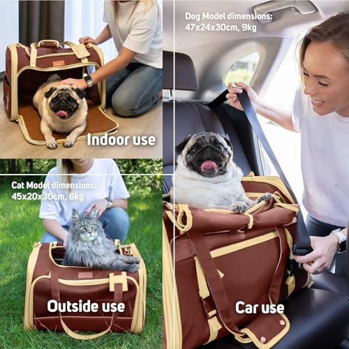 Transportador de gatos suave para perros pequeños, aprobado