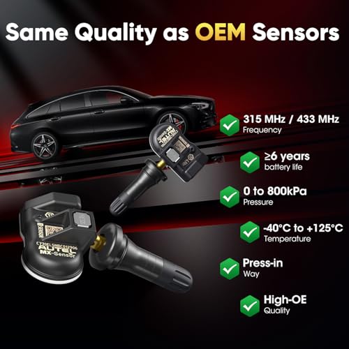 Autel Juego de 4 sensores TPMS, sensor MX-2 en 1, 315 MHz +