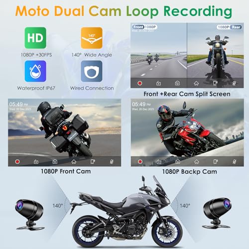 Carpuride W712D - Pantalla Carplay para motocicleta con HD 1