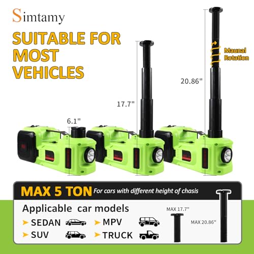 Kit de gato eléctrico para automóvil de 5 toneladas y 12 V (