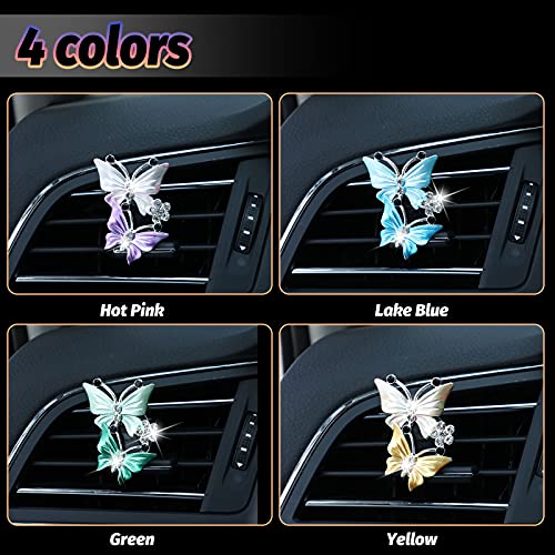 Frienda 4 piezas de difusor de mariposa para automóvil, clip