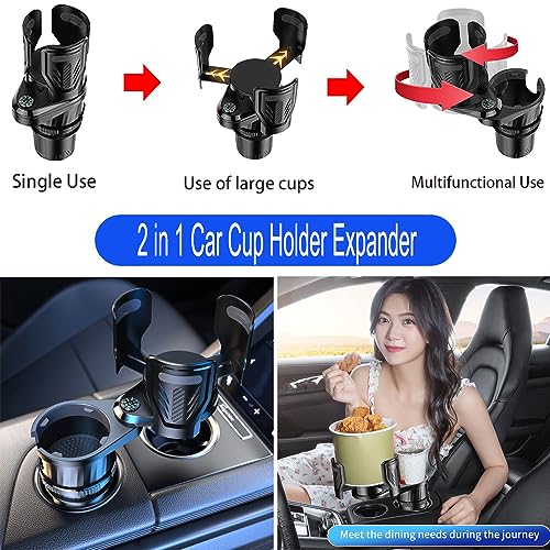 Expansor multifuncional de portavasos 2 en 1 para automóvil,