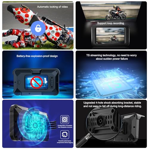 Carplay motocicleta DVR inalámbrica Carplay GPS navegación m