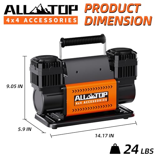 ALL-TOP Compresor de aire de doble cilindro con kit de infla