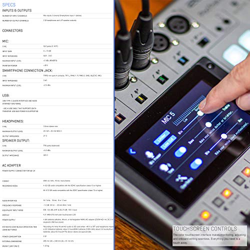 Zoom PodTrak P8 - Grabadora de podcasts multipista + 2 micró