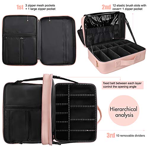 MONSTINA Bolsas de cosméticos de 3 capas para cosméticos, es
