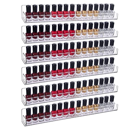 Juego de 6 soportes acrílicos para esmalte de uñas, montado