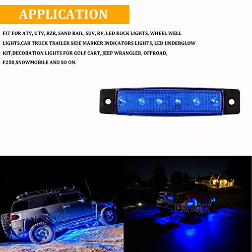 PSEQT 10 unidades de luces LED de tira de roca para auto, lu