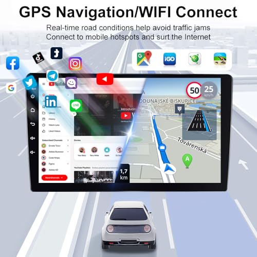 Zcargel Radio de auto Android 13 con Carplay inalámbrico/And