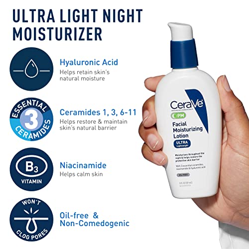 CeraVe AM - Hidratante facial con SPF, PM hidratante facial