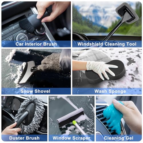 AUTODECO Kit de limpieza de 42 piezas de lavado de autos, ki