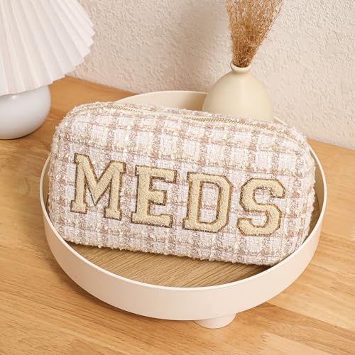 Bolsa MEDS personalizada de felpilla con parche de letras, b