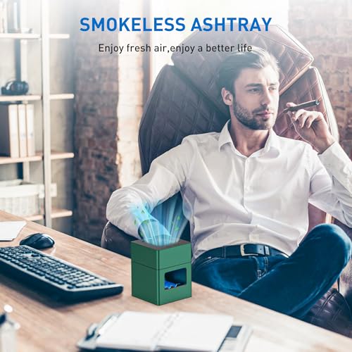 Green Air - Cenicero inteligente sin humo con encendedor, fi