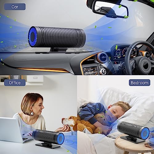 QUEENTY Purificador de aire para automóvil con dos ventilado
