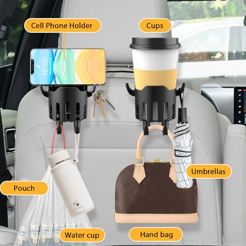 2 portavasos para automóvil, ganchos de asiento de automóvil
