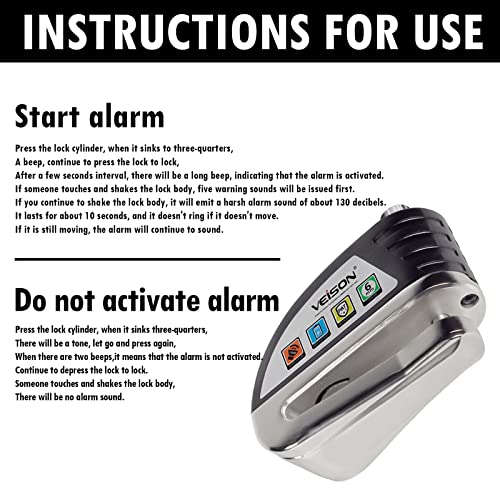Cerraduras de motocicleta Sistema de alarma antirrobo de 130