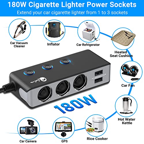 Qidoe - Divisor de encendedor de cigarrillos de carga rápida