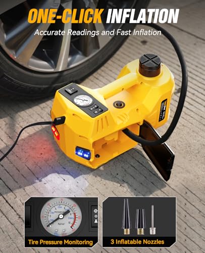 TaskStar - Kit de gato eléctrico para automóvil, gato hidráu