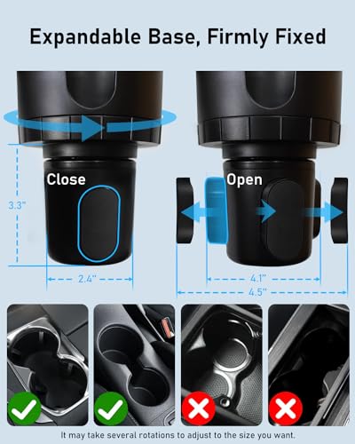 Belinous Expansor de portavasos para automóvil con soporte p