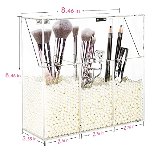 YestBuy Soporte para brochas de maquillaje transparente, org