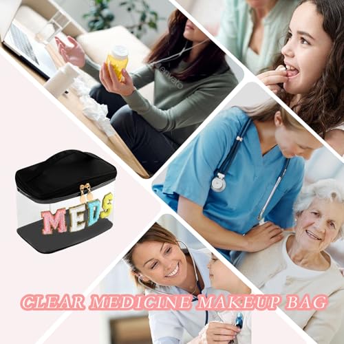 Bolsa de maquillaje de medicina transparente con letras de c