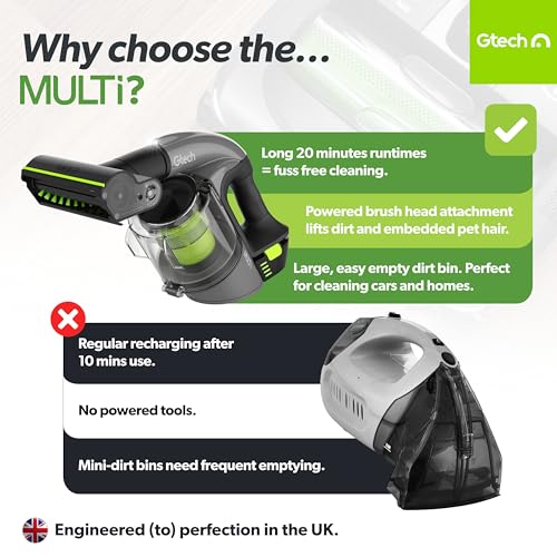 Gtech Multi MK2 - Aspiradora de mano inalámbrica con barra d