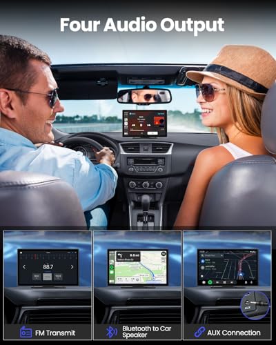 Pantalla inalámbrica CarPlay: estéreo portátil de 9 pulgadas