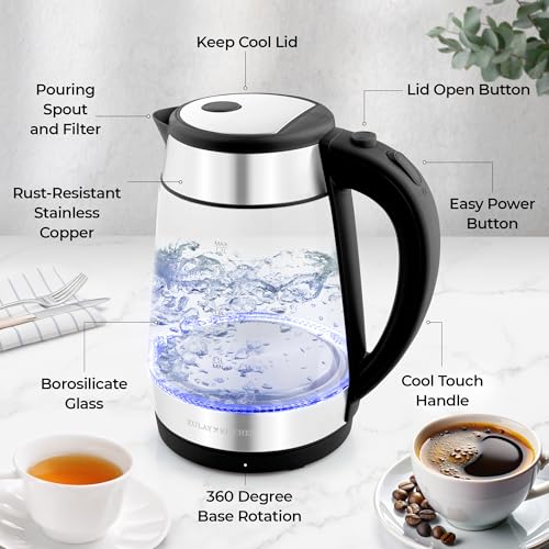 Zulay Kitchen Hervidor de agua eléctrico de ebullición rápid