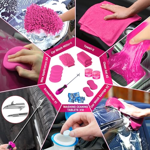 Kit de limpieza de interiores de automóvil de 47 piezas, sum