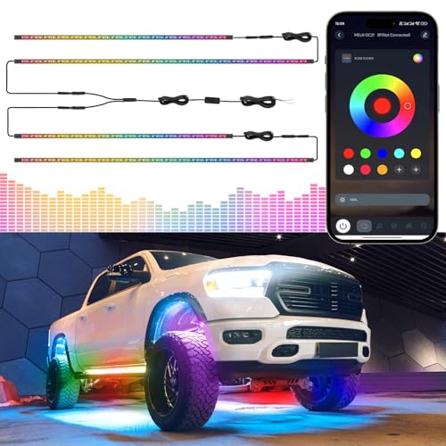 Livtee Kit de luces LED Underglow, tira de luces RGB con con