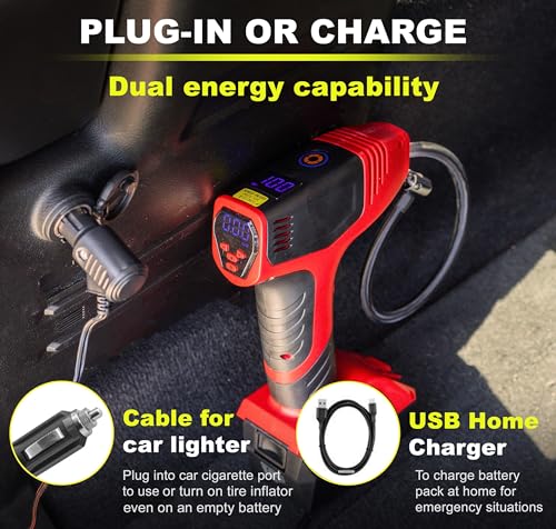 BULLSEYE PRO - Inflador de neumáticos con manómetro, compact