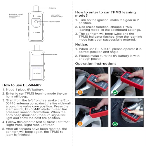 TPMS Herramienta de reaprendizaje para sensor de neumáticos