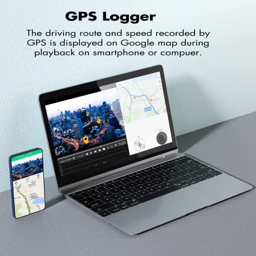 Cámara de tablero dual 4K frontal y trasera, Wi-Fi GPS, pant