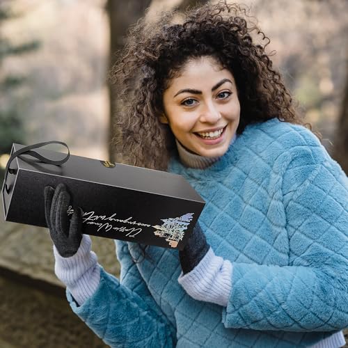 YINGHECX Paquete de 5 cajas de regalo de vino, con asa, bote