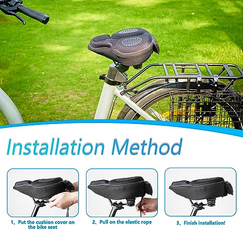 YLG Cojín de asiento de bicicleta, funda de cojín de espuma