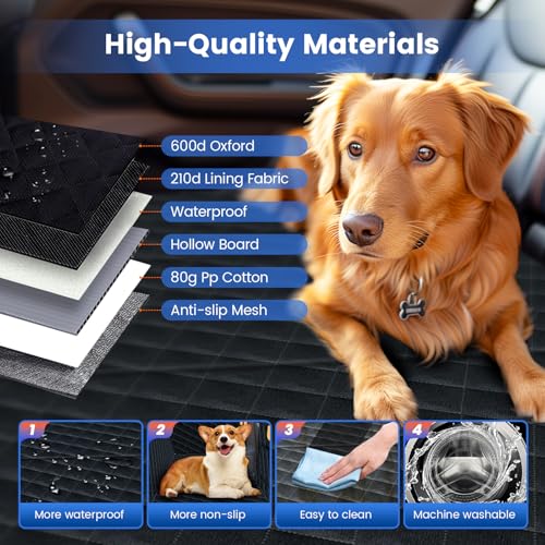 mucar Extensor de asiento trasero para perros, funda de asie
