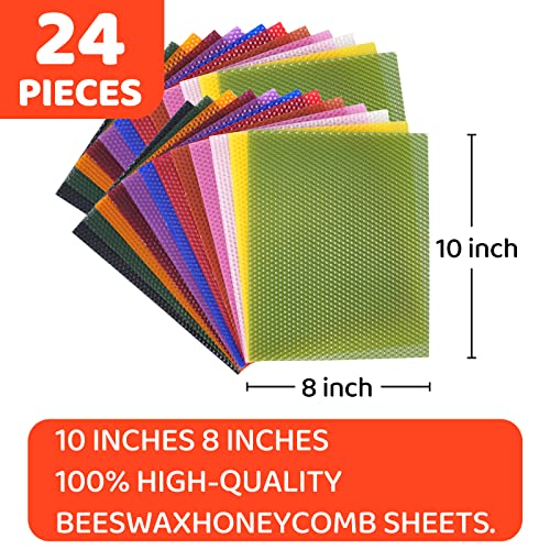 Paquete de 24 hojas de cera de abeja de 10 x 8 pulgadas, exp