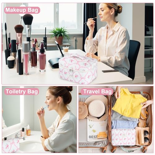 Juego de bolsas de maquillaje acolchadas, 3 bolsas grandes d