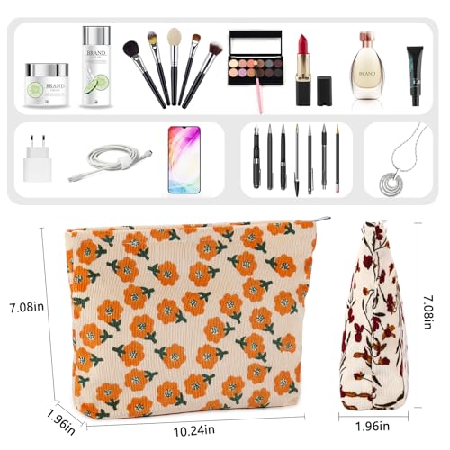 ZLFSRQ 2 bolsas de maquillaje de flores de margarita, bolsas