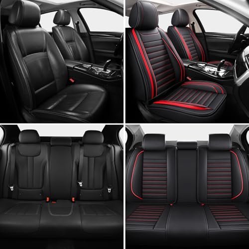 Fundas de cuero para asiento de automóvil, juego completo de