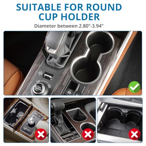 AUTOUTLET Adaptador y base de expansor de portavasos ajustab