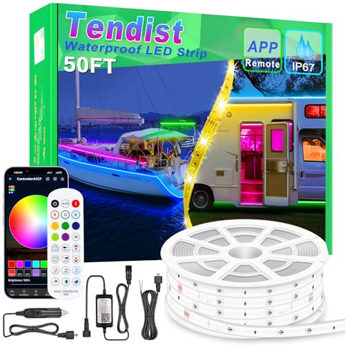 Luces LED impermeables de 50 pies, control de aplicación de