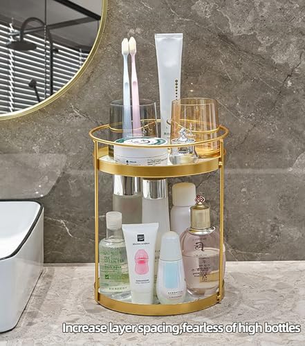 Organizador de maquillaje de metal para tocador, organizador