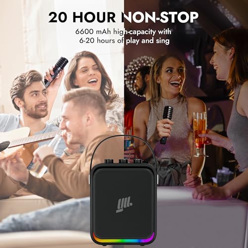 YLL Máquina portátil de karaoke Bluetooth: altavoz potente d