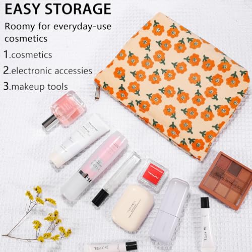 ZLFSRQ 2 bolsas de maquillaje de flores de margarita, bolsas